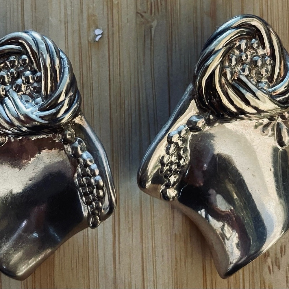 Vintage Sterling Silver Earrings Signed JE And Marked 925